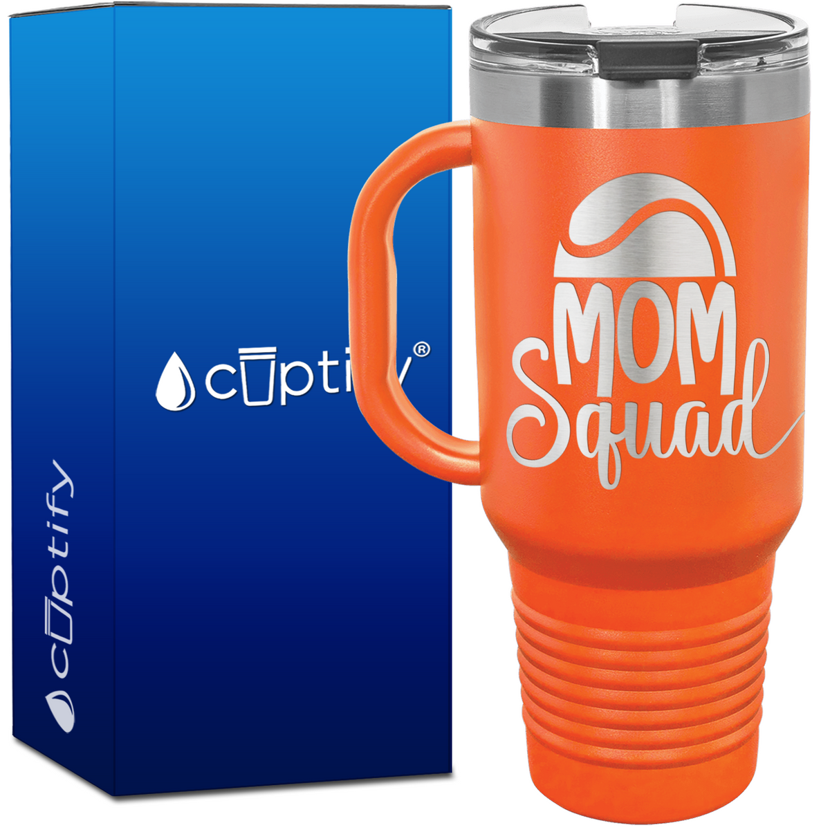 Mom Squad Tennis with Half Ball 40oz Tennis Travel Mug