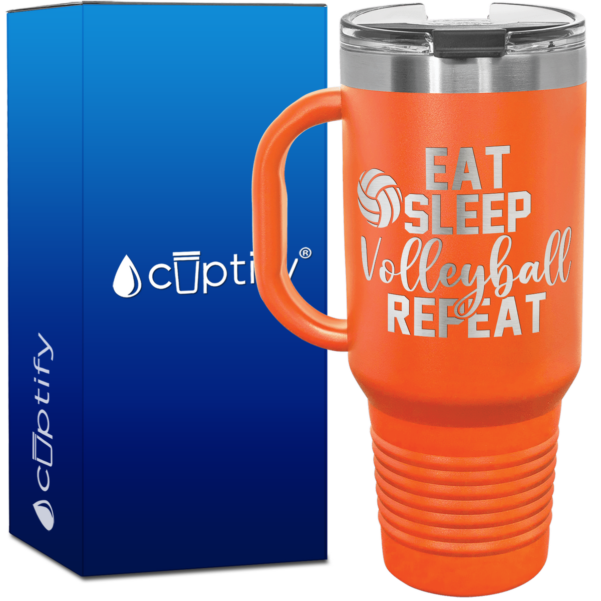 Eat Sleep Volleyball Repeat 40oz Volleyball Travel Mug