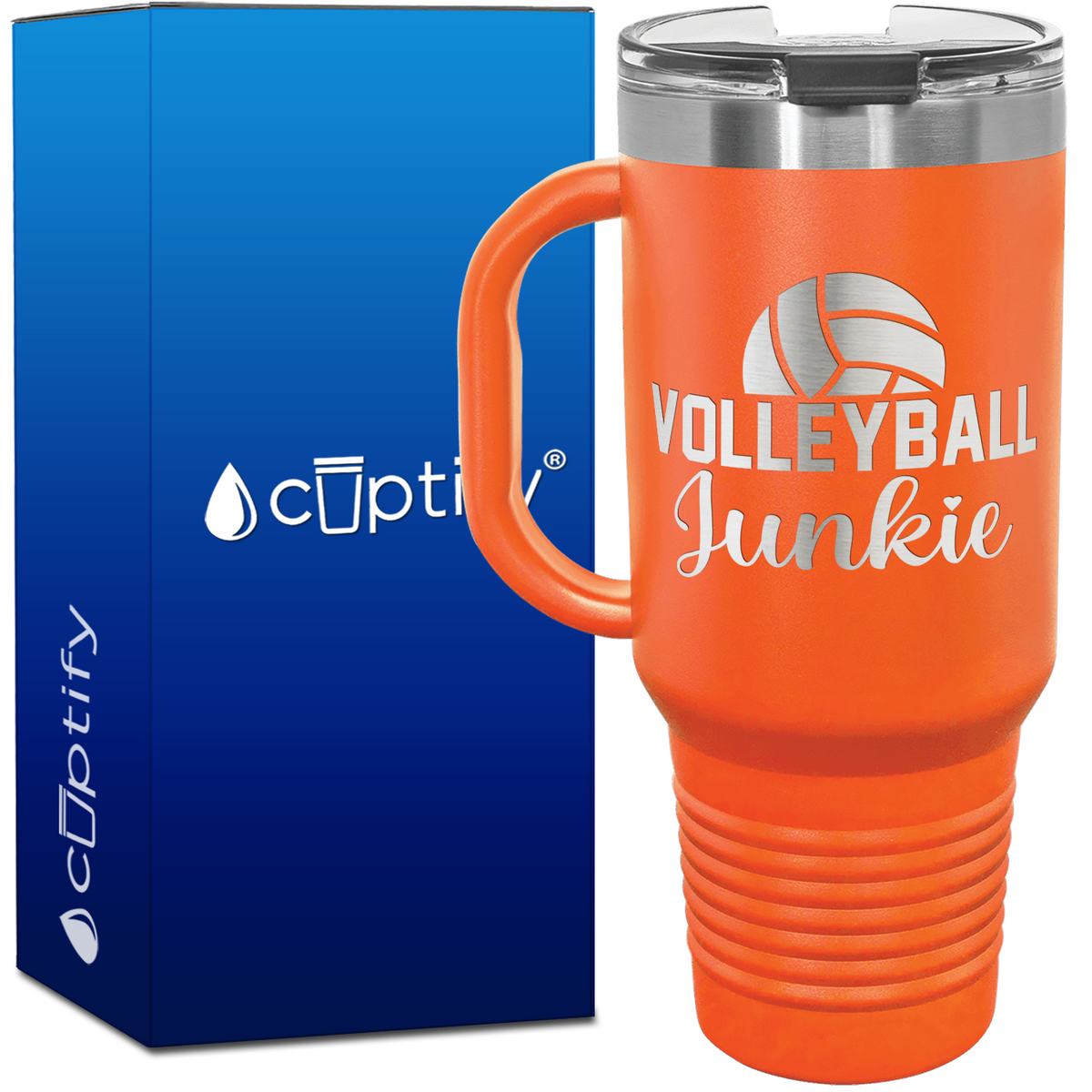 Volleyball Junkie 40oz Volleyball Travel Mug