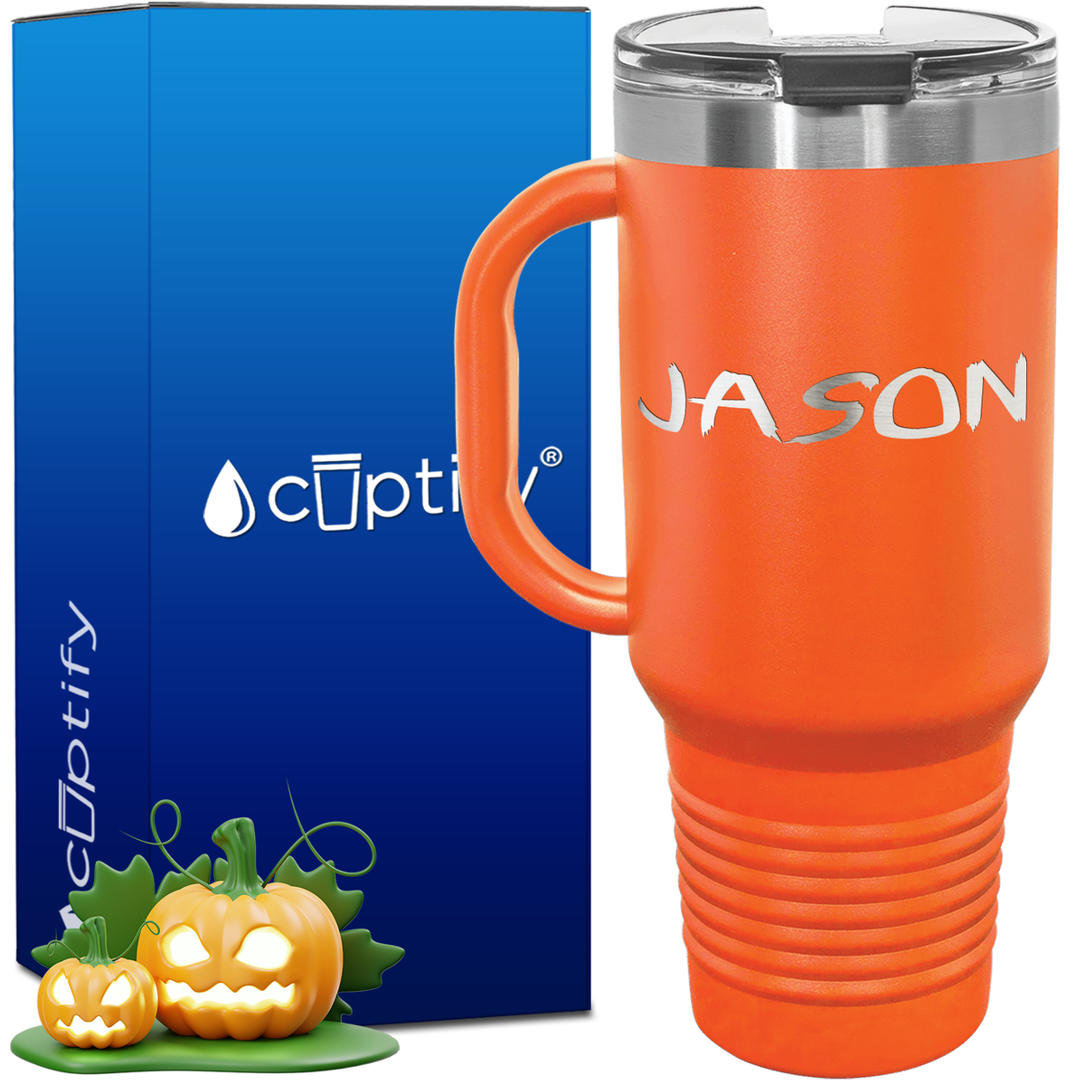 Personalized Scary Font Style 40oz Halloween Travel Mug