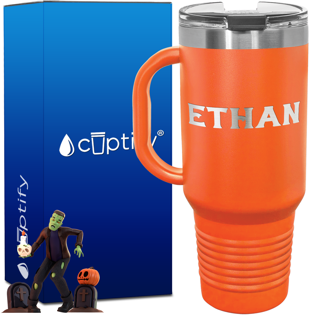Personalized Grim Font Style 40oz Halloween Travel Mug
