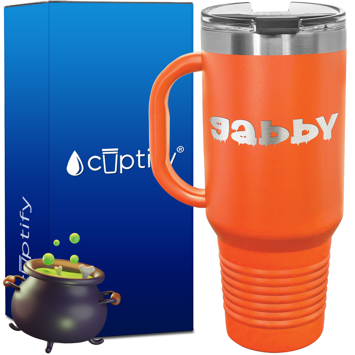 Personalized Haunted Font Style 40oz Halloween Travel Mug