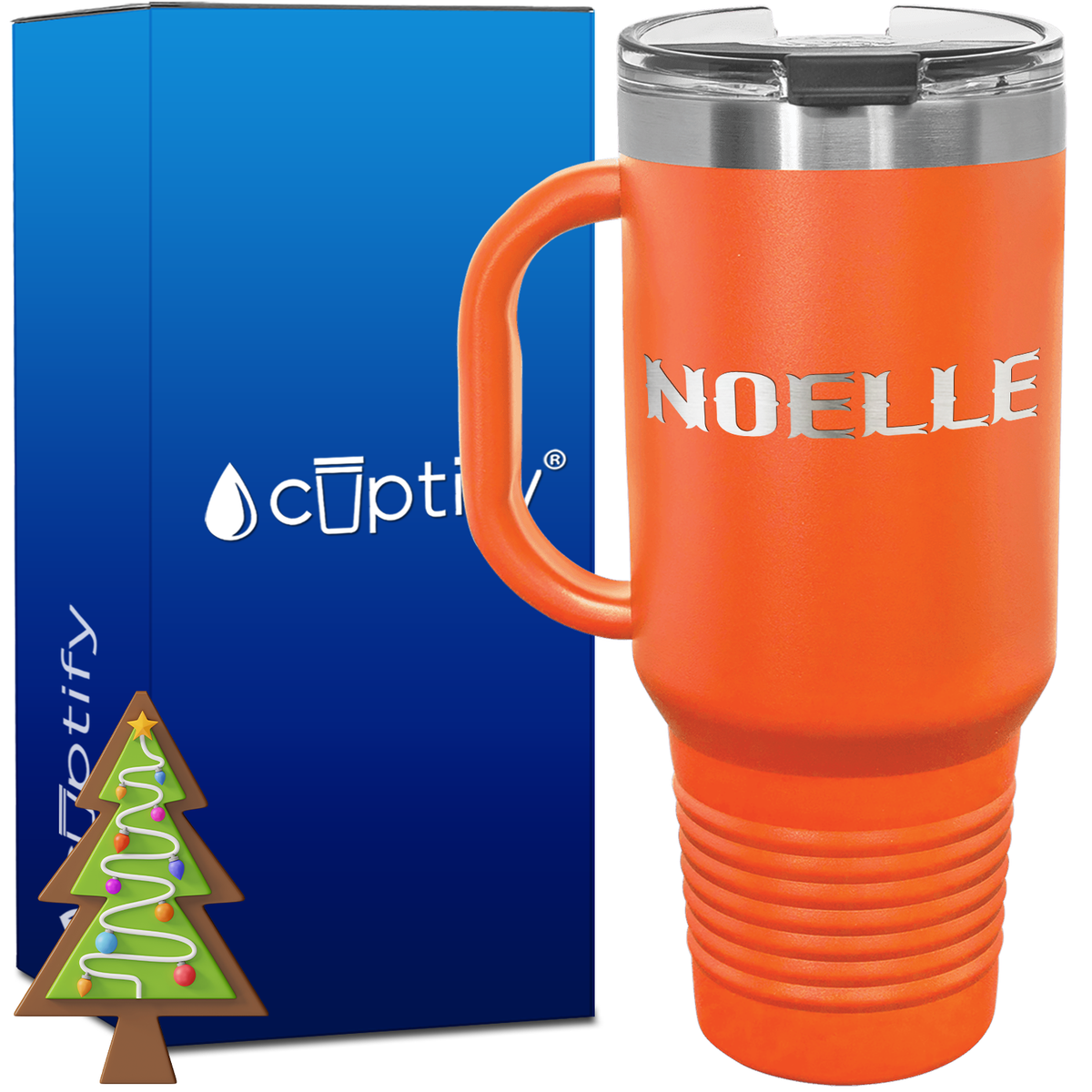 Personalized Claus Font Style 40oz Christmas Travel Mug