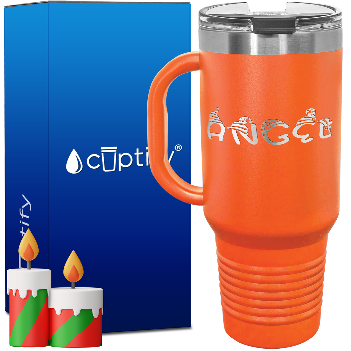 Personalized Elfen Font Style 40oz Christmas Travel Mug