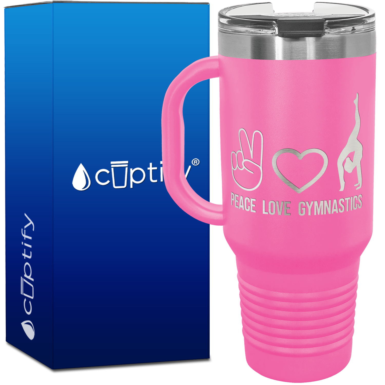 Peace Love Gymnastics 40oz Gymnastics Travel Mug