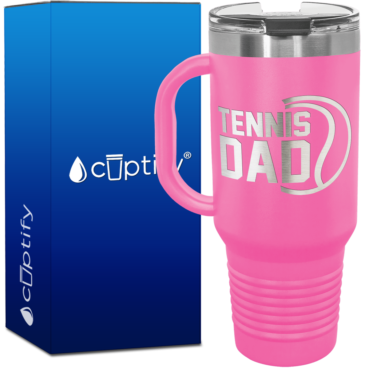 Tennis Dad with Ball 40oz Tennis Travel Mug