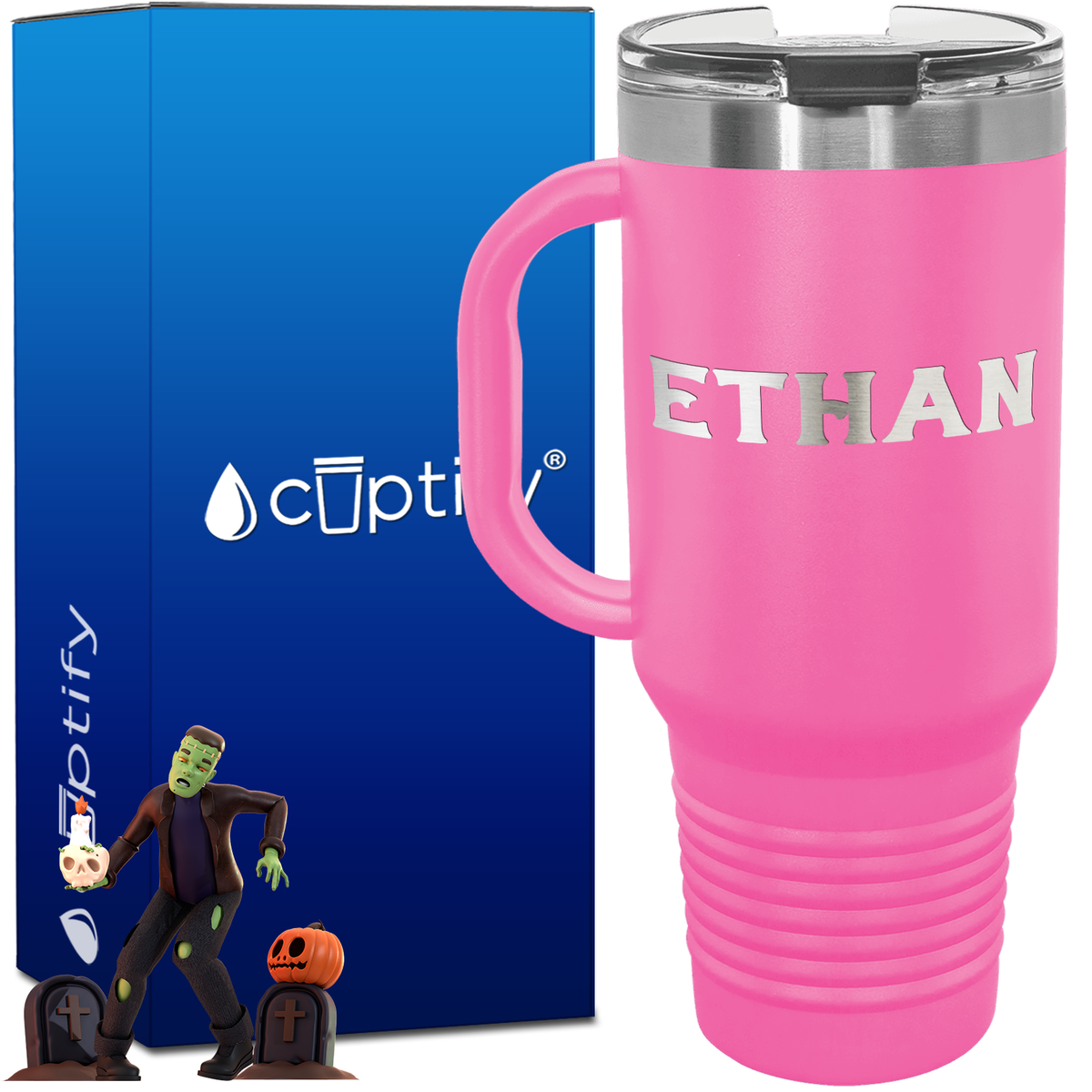 Personalized Grim Font Style 40oz Halloween Travel Mug