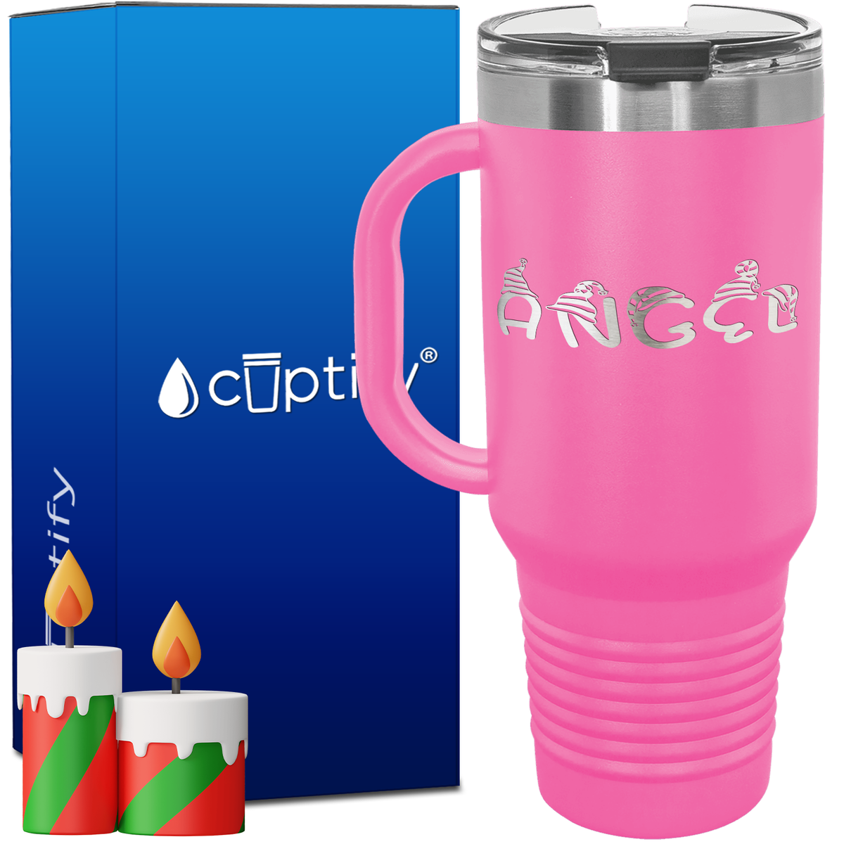 Personalized Elfen Font Style 40oz Christmas Travel Mug