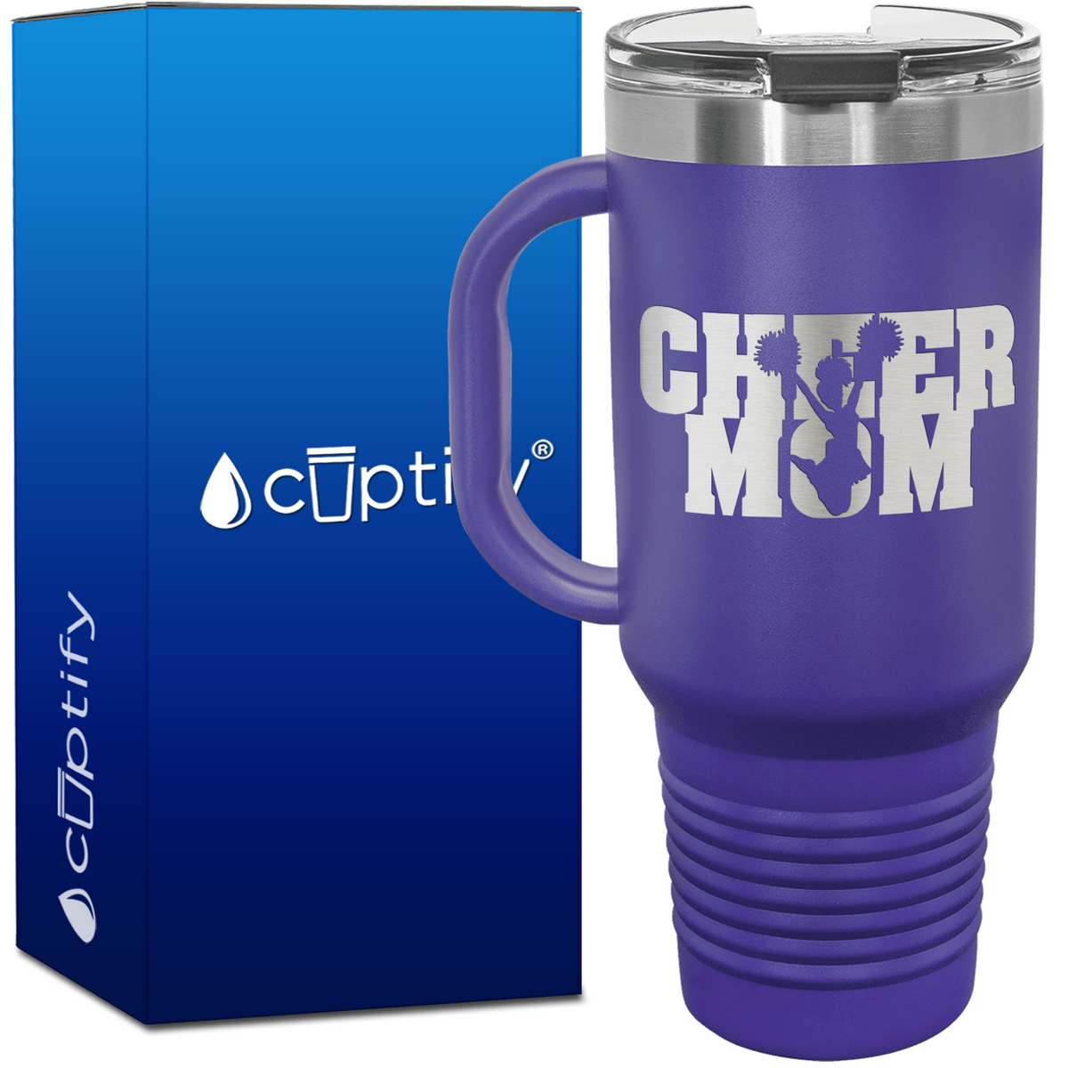 Cheer Mom with Cheerleader 40oz Mom Travel Mug