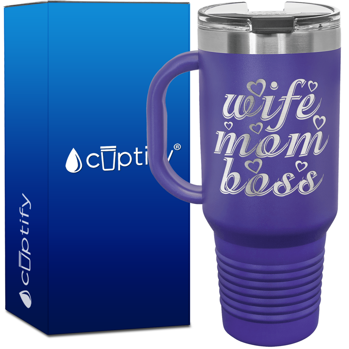 Wife Mom Boss 40oz Mom Travel Mug