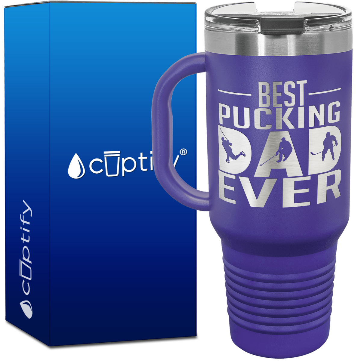 Best Pucking Dad Ever 40oz Hockey Travel Mug