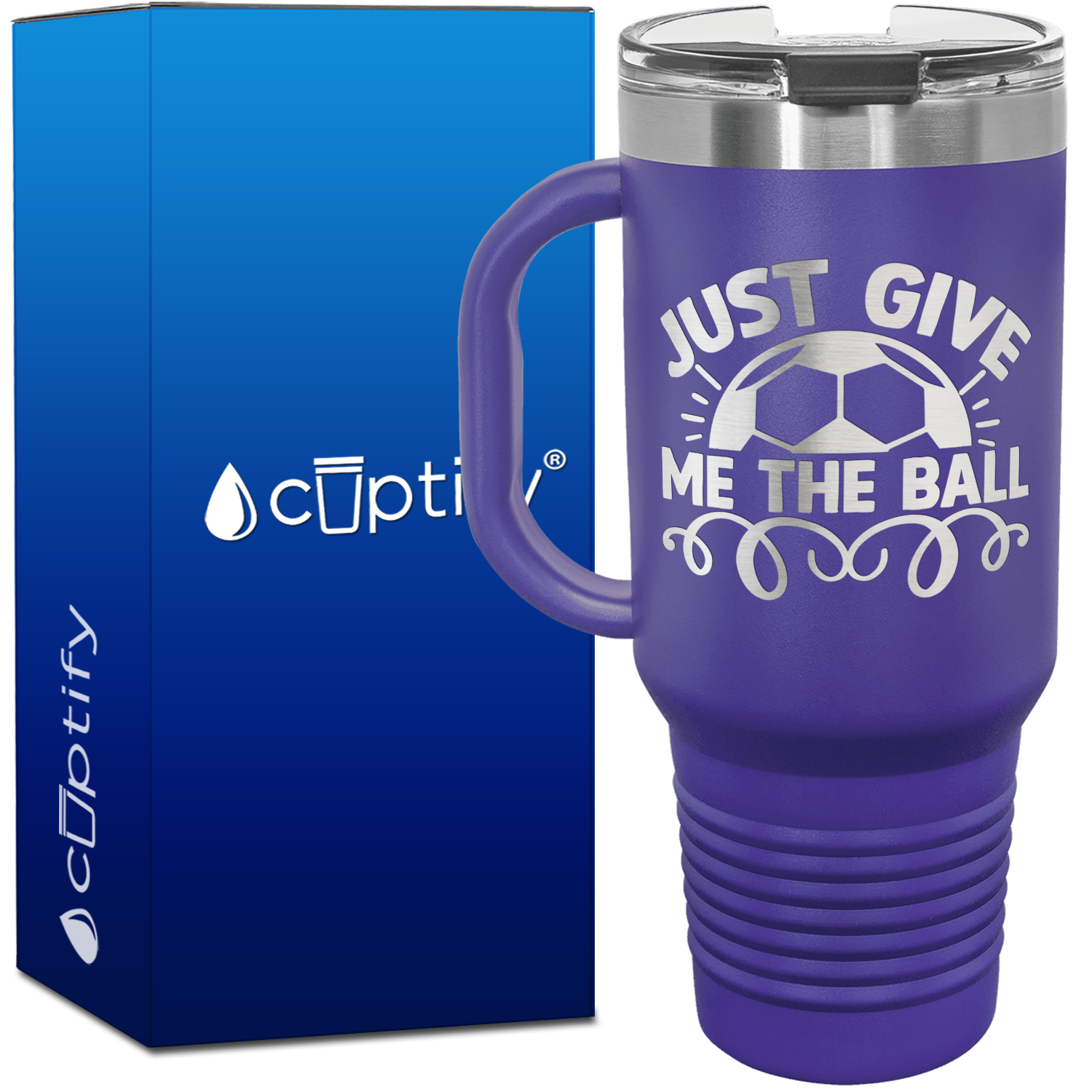 Just Give Me the Ball 40oz Soccer Travel Mug