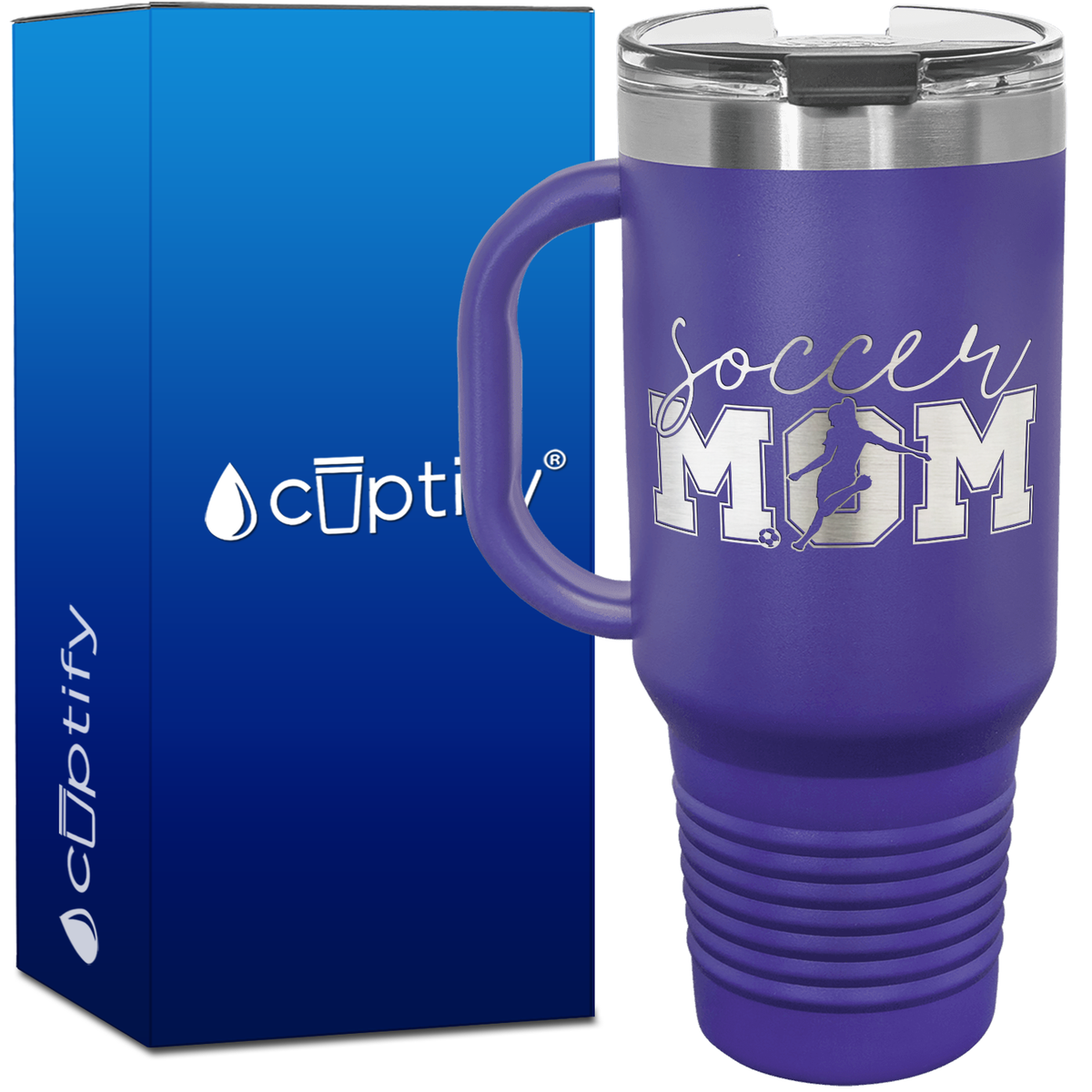 Soccer Mom with Player 40oz Soccer Travel Mug