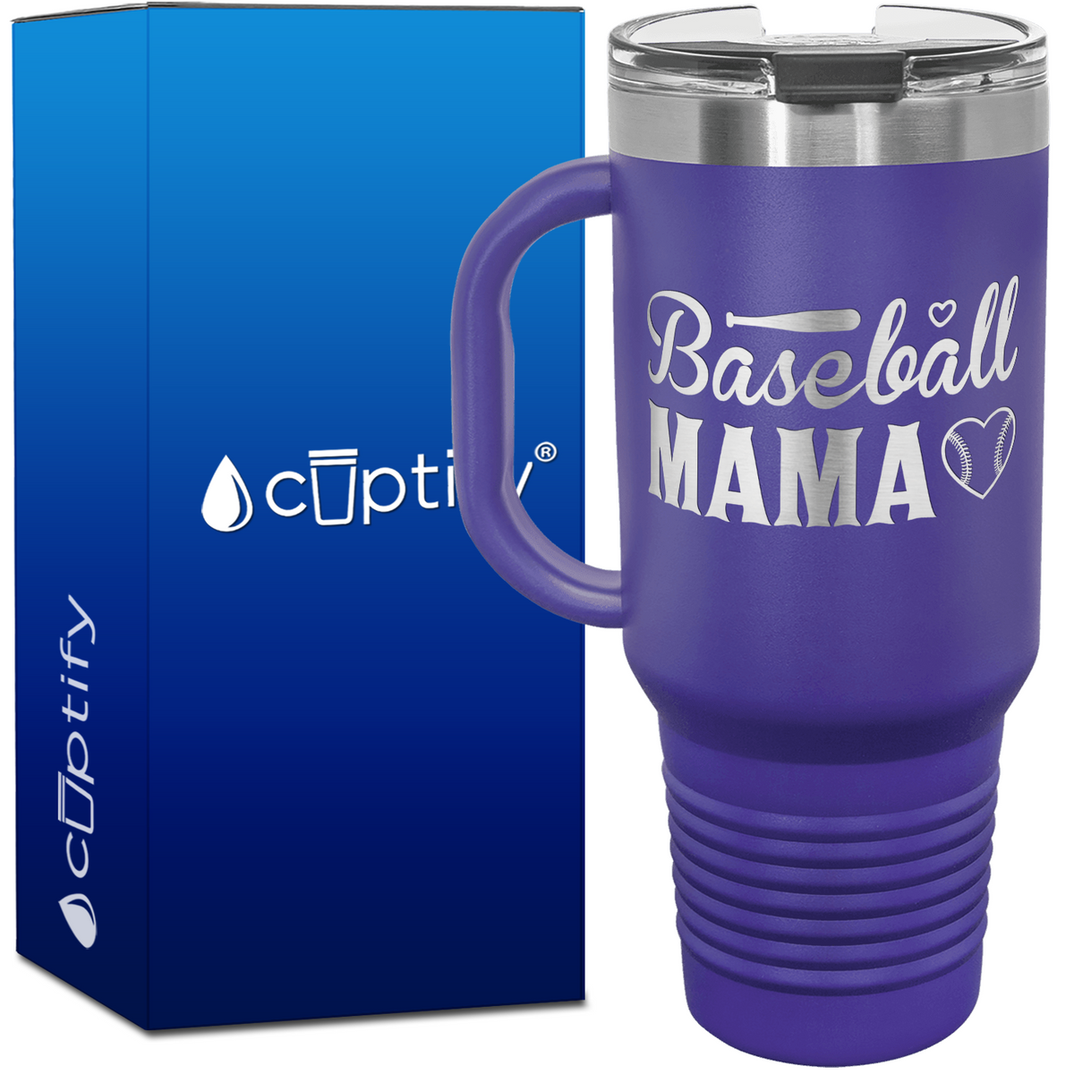 Baseball Mama 40oz Baseball Travel Mug