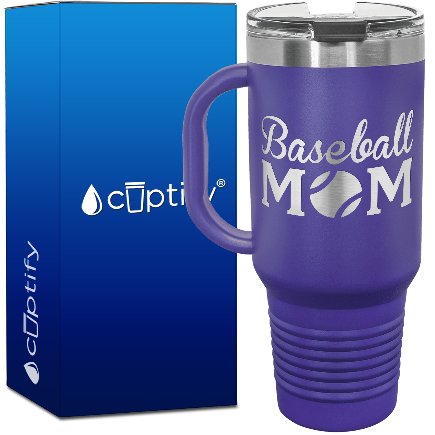 Baseball Mom 40oz Baseball Travel Mug