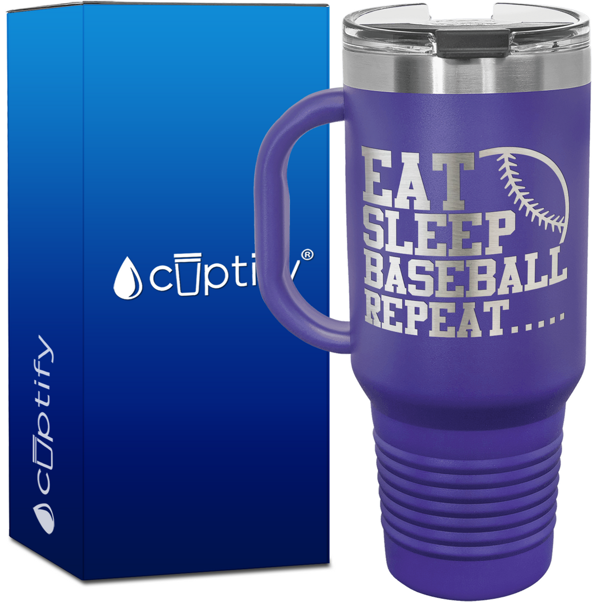 Eat Sleep Baseball Repeat 40oz Baseball Travel Mug