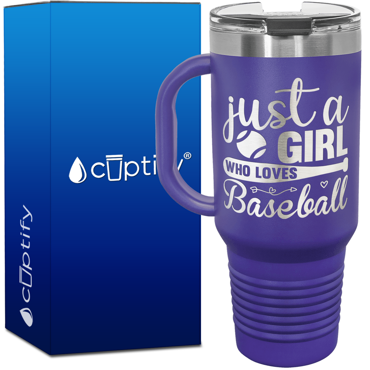 Just a Girl Who Loves Baseball 40oz Baseball Travel Mug