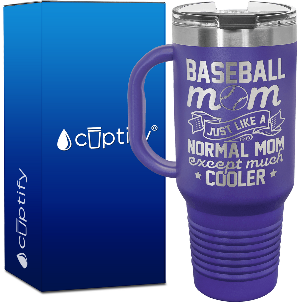 Baseball Mom Just Like a Normal Mom  40oz Baseball Travel Mug