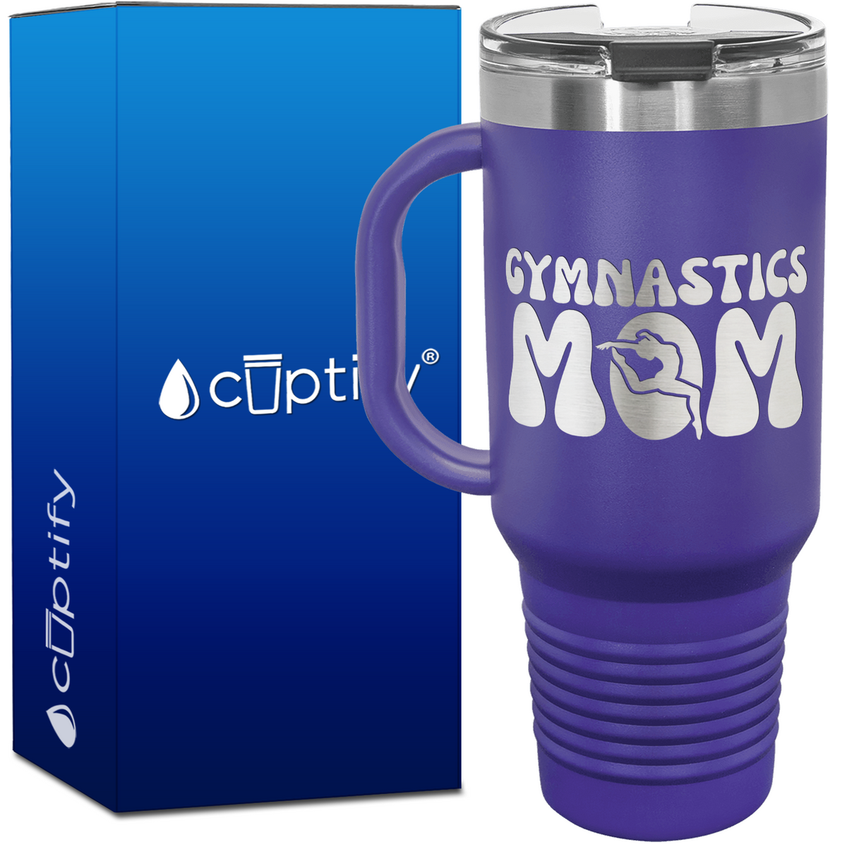 Gymnastics Mom with Silhouette 40oz Gymnastics Travel Mug