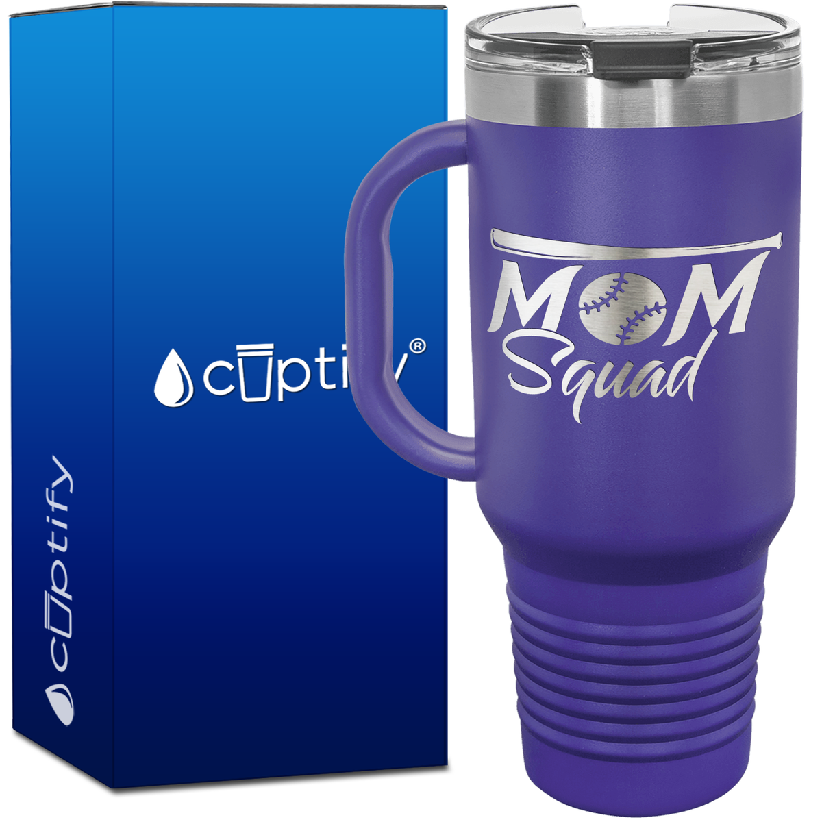 Mom Squad Softball 40oz Softball Travel Mug