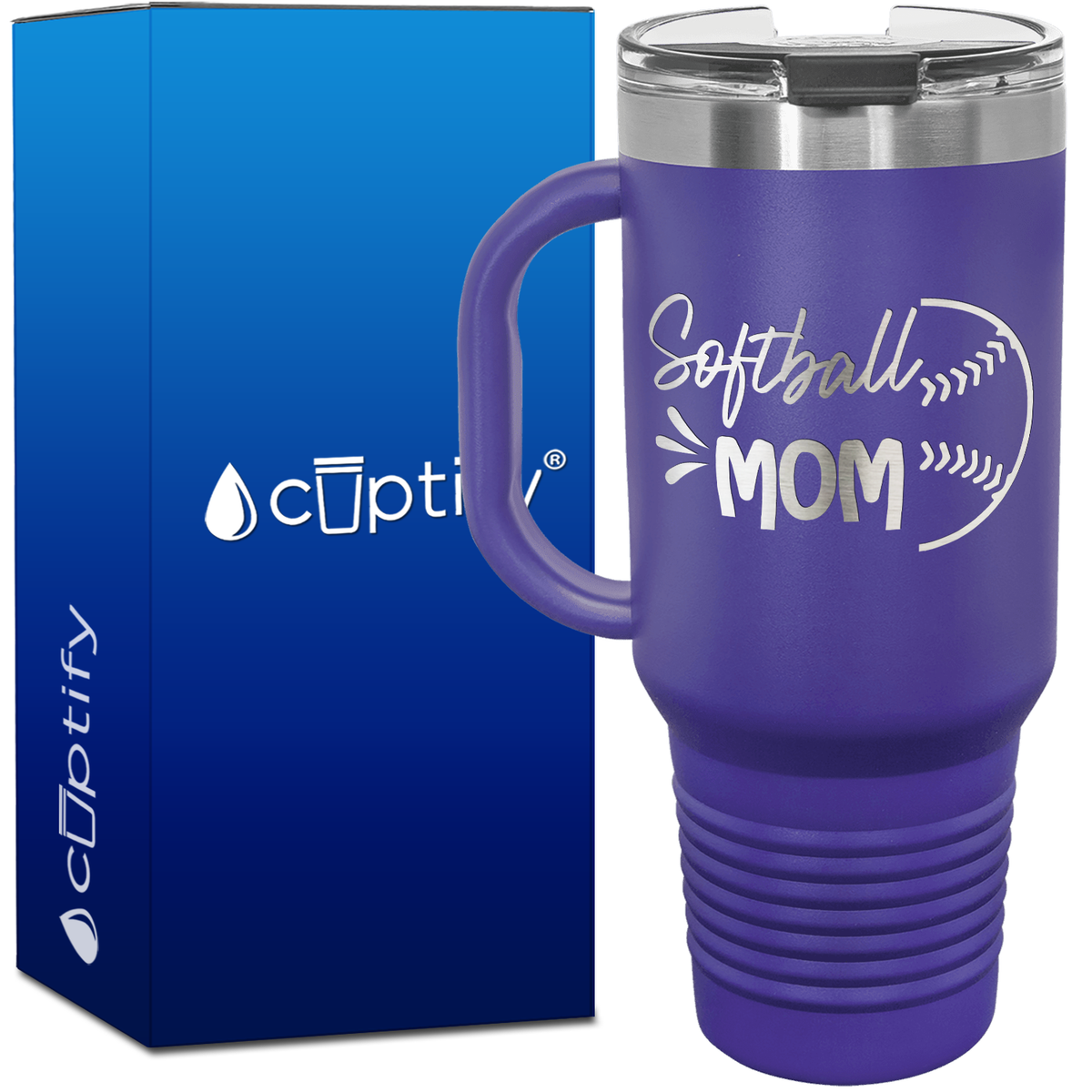 Softball Mom 40oz Softball Travel Mug