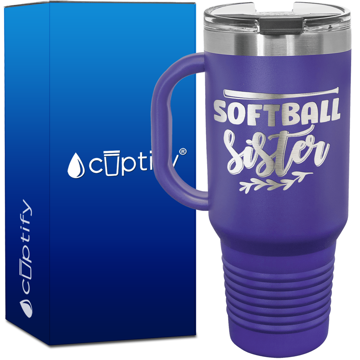 Softball Sister 40oz Softball Travel Mug