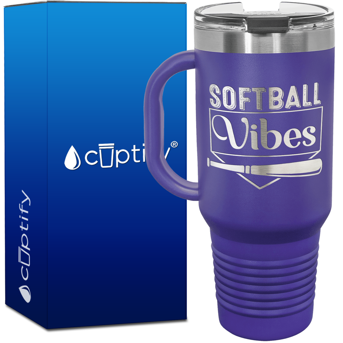 Softball Vibes 40oz Softball Travel Mug