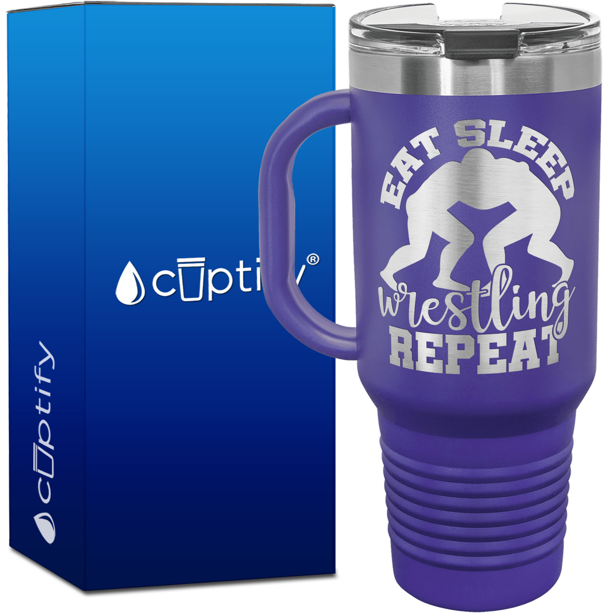 Eat Sleep Wrestling Repeat Wrestlers 40oz Travel Mug