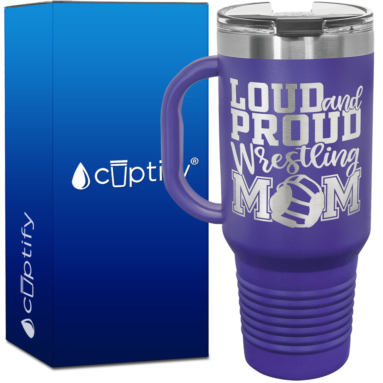 Loud and Proud Wrestling Mom 40oz Travel Mug