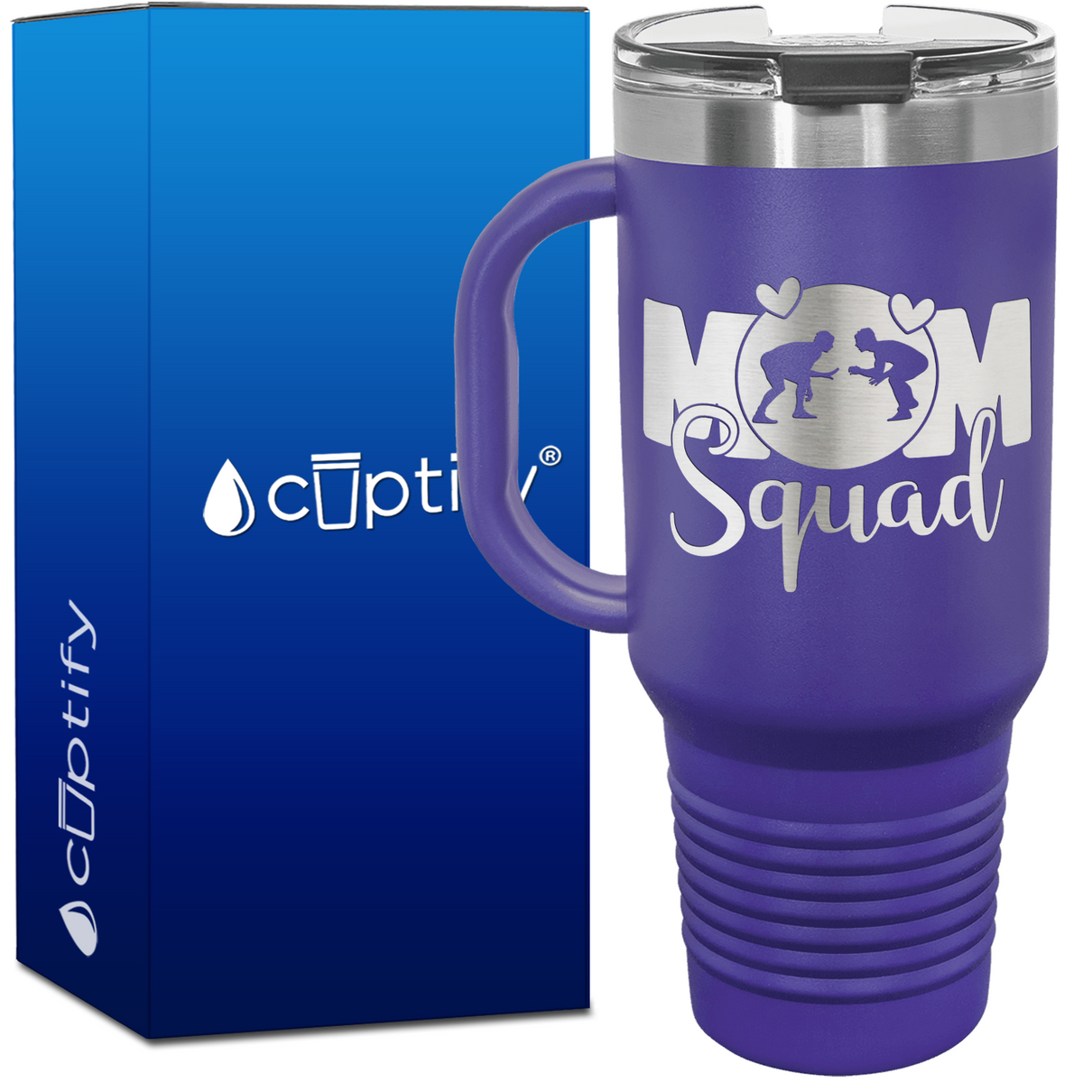 Mom Squad Wrestling 40oz Travel Mug