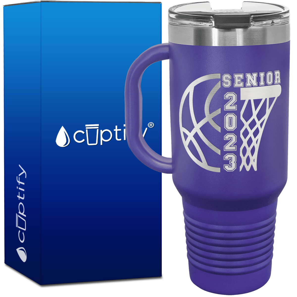 Basketball Senior 40oz Basketball Travel Mug