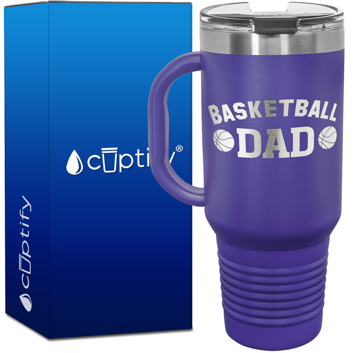 Basketball Dad 40oz Basketball Travel Mug