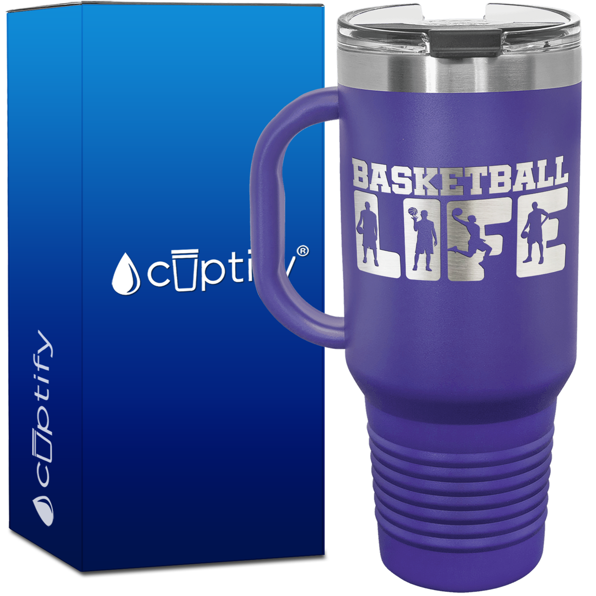 Basketball Life 40oz Basketball Travel Mug