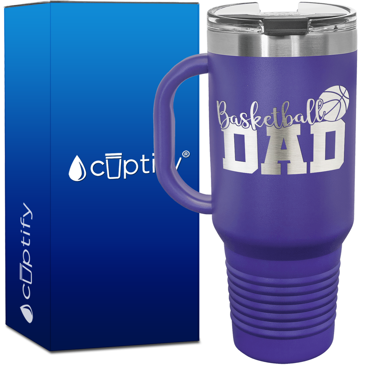 Basketball Dad 40oz Basketball Travel Mug