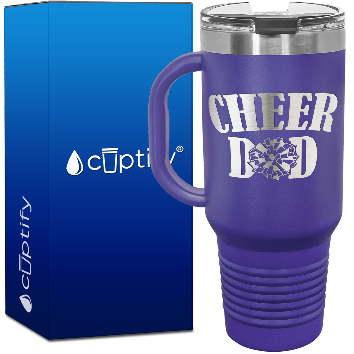 Cheer Dad Pom Pom 40oz Cheer Travel Mug