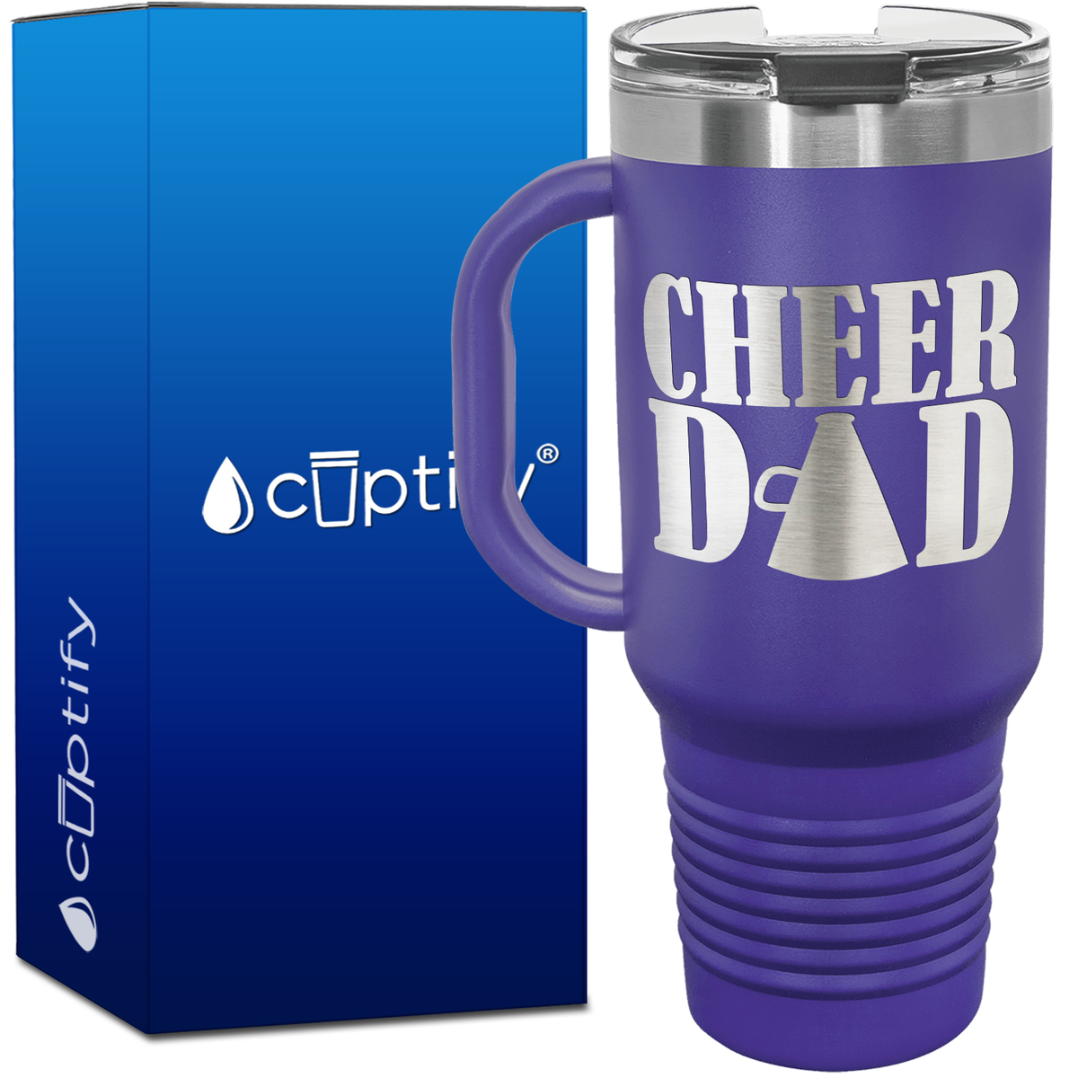 Cheer Dad Megaphone 40oz Cheer Travel Mug