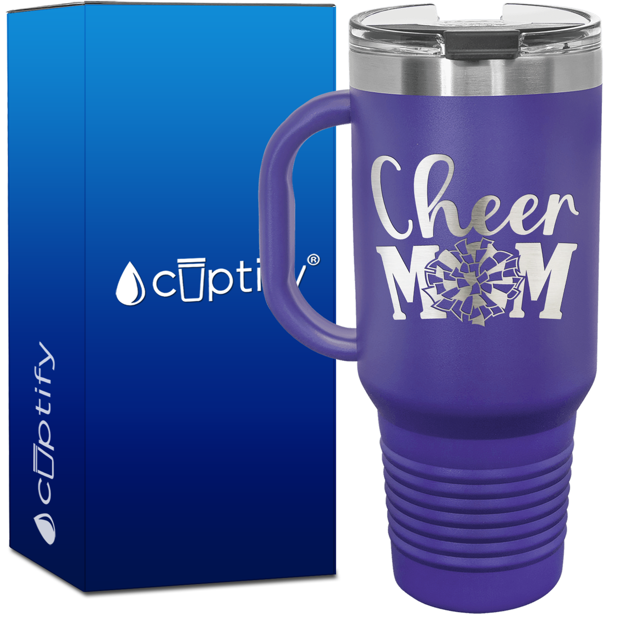 Cheer Mom Pom Pom 40oz Cheer Travel Mug