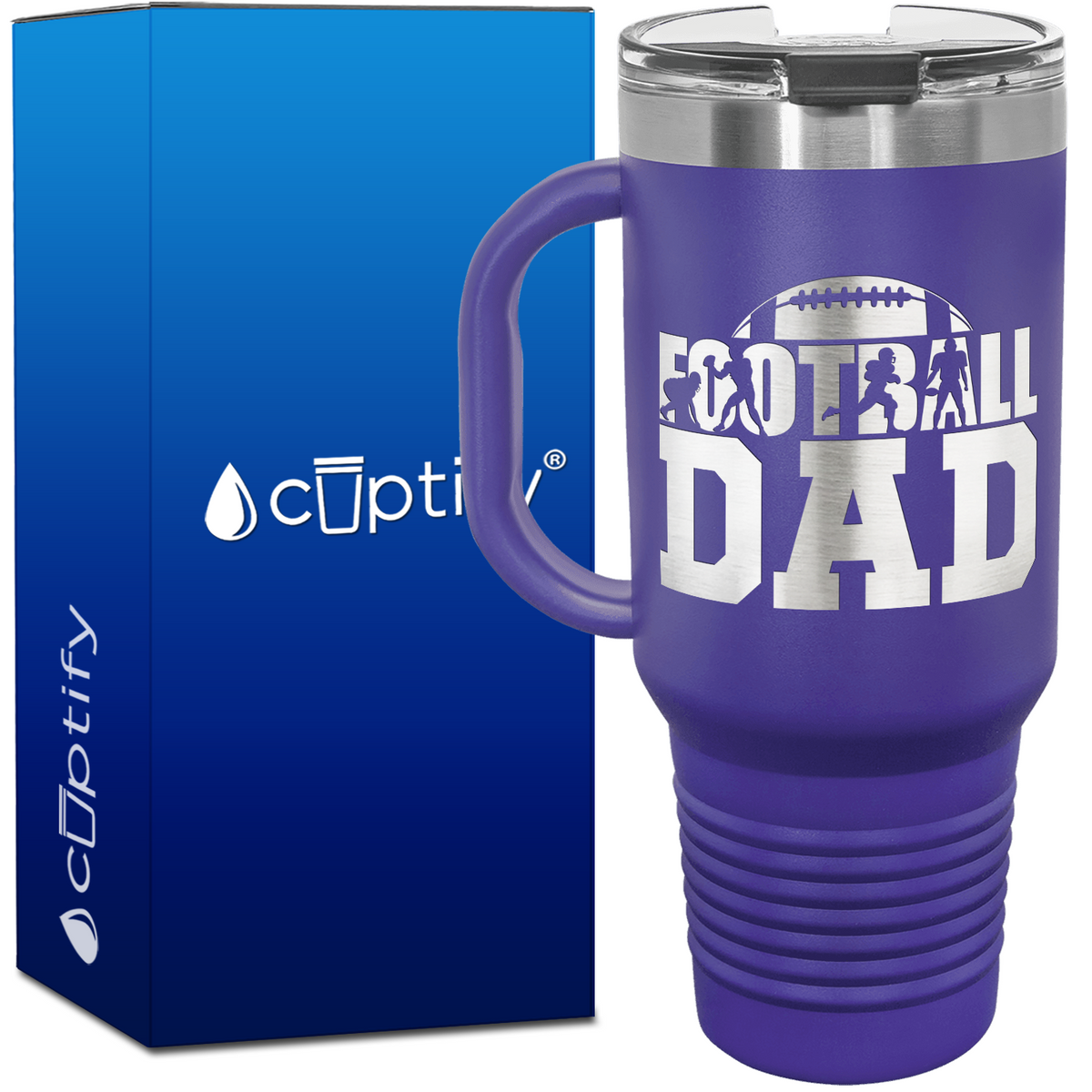 Football Dad 40oz Football Travel Mug