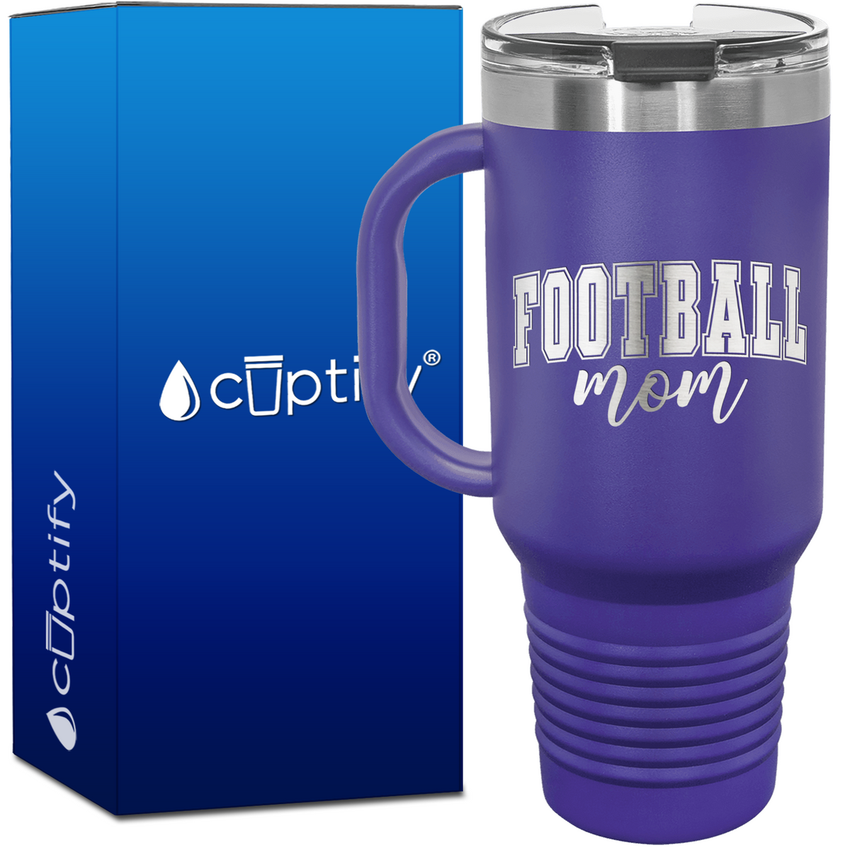 Football Mom Arch 40oz Football Travel Mug
