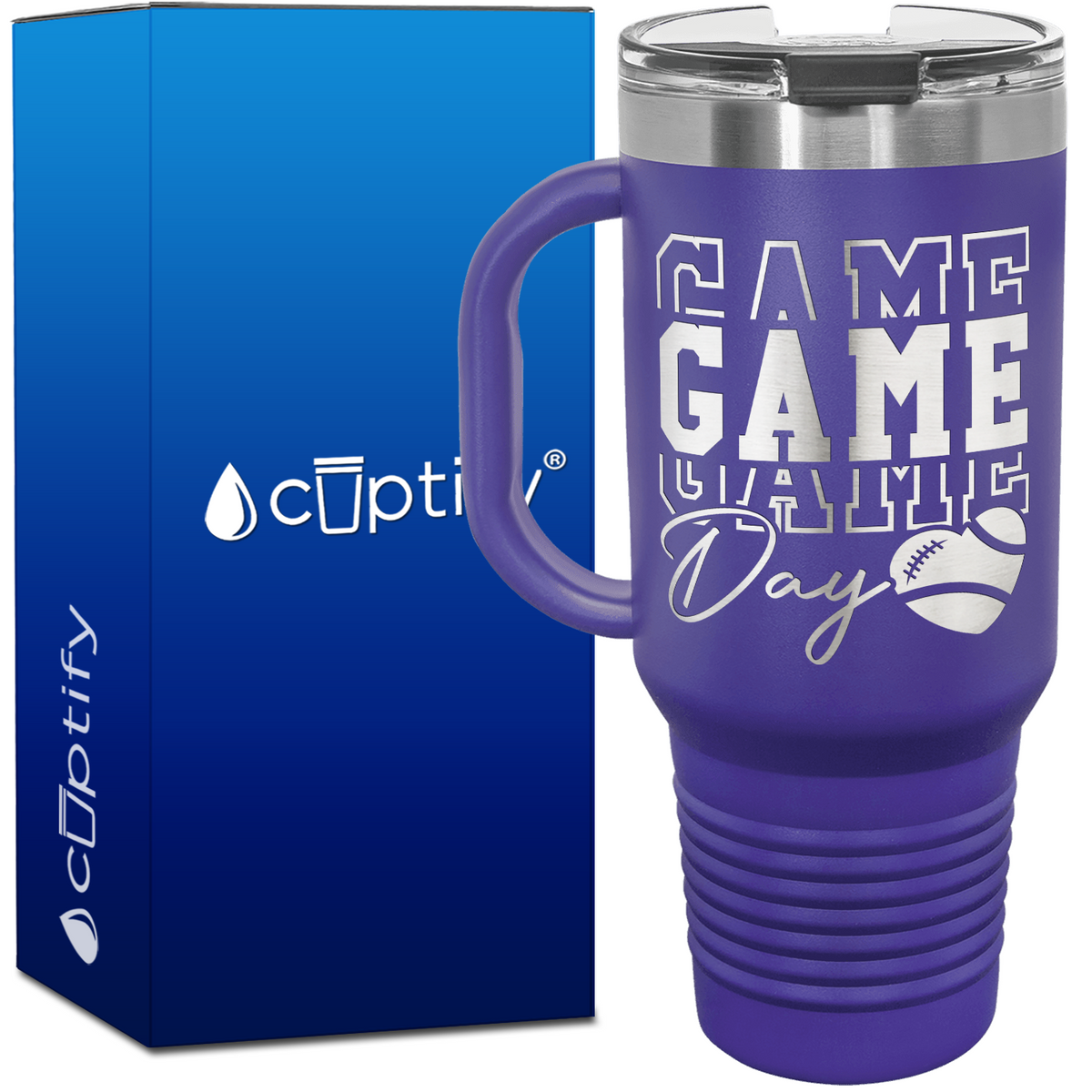 Game Game Game Day Football 40oz Football Travel Mug