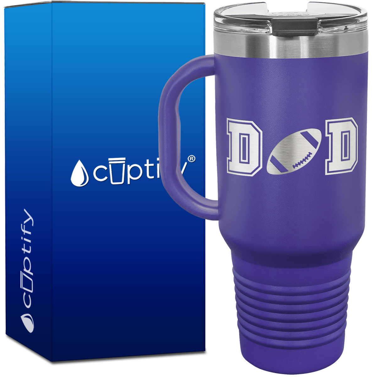 Dad Football 40oz Football Travel Mug