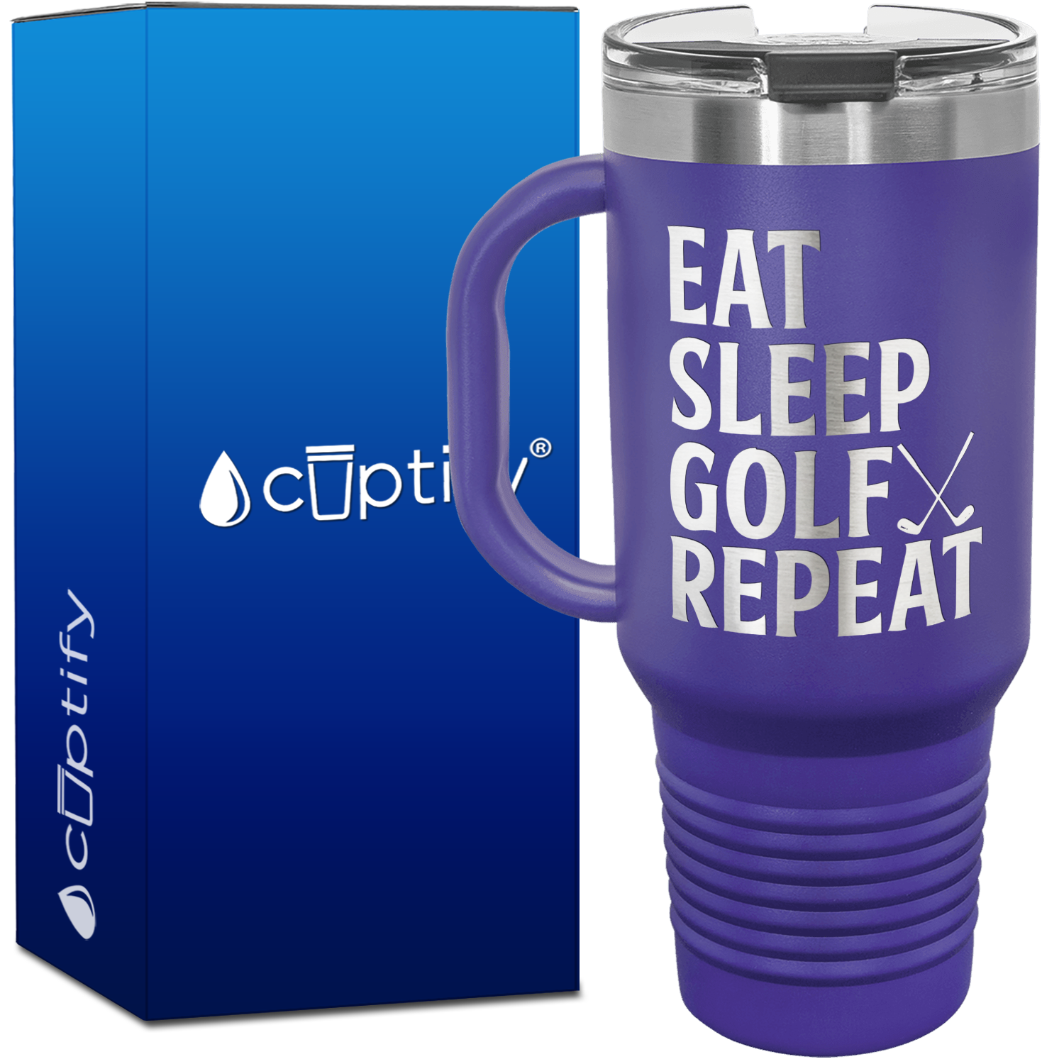 Eat Sleep Golf Repeat Golf Clubs 40oz Golf Travel Mug