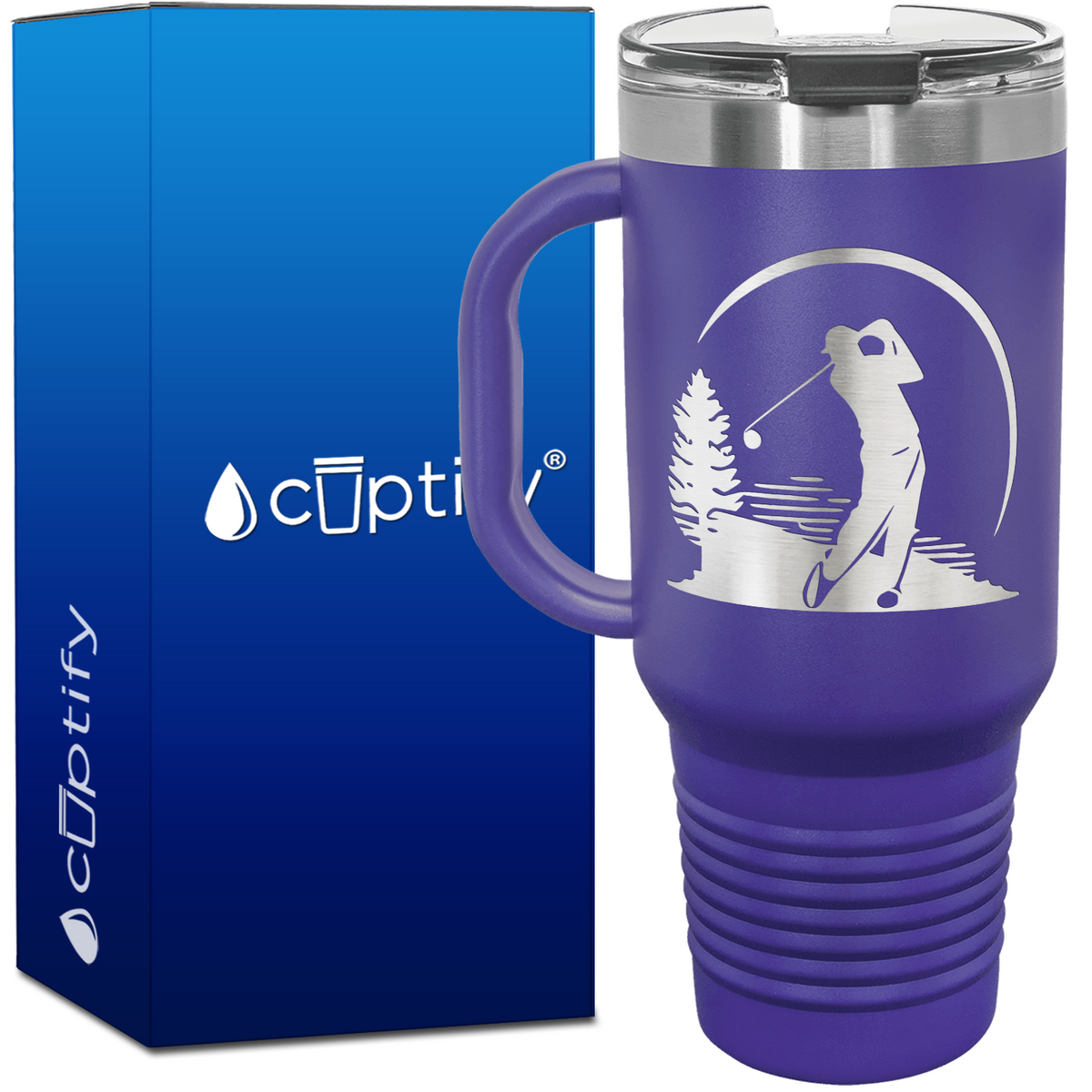 Golfer Silhouette 40oz Golf Travel Mug