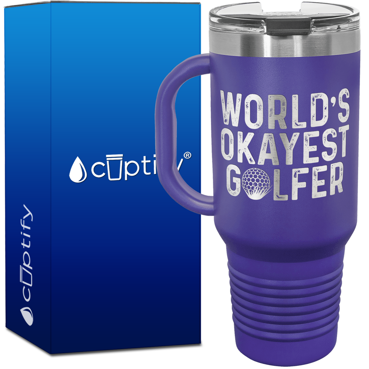 World's Okayest Golfer 40oz Golf Travel Mug