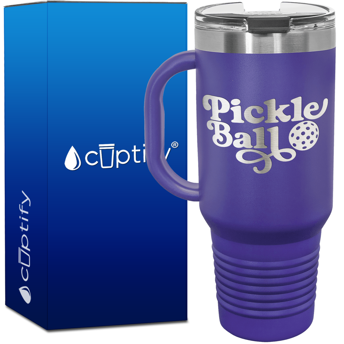Pickleball Groovy 40oz Pickleball Travel Mug