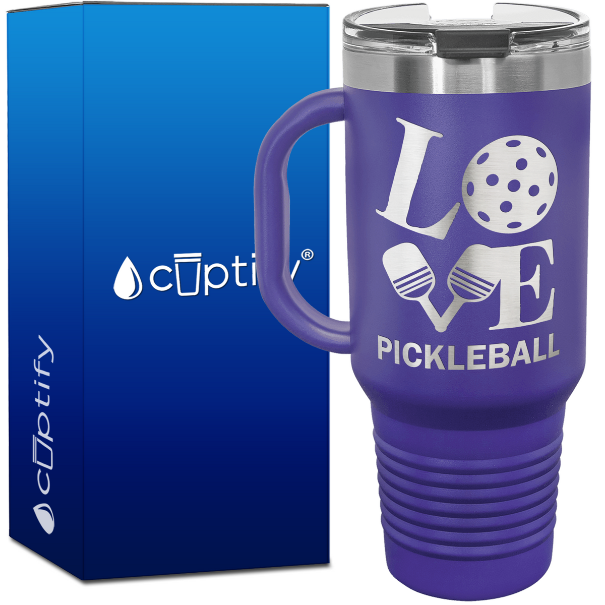 Love Pickleball Paddle 40oz Pickleball Travel Mug