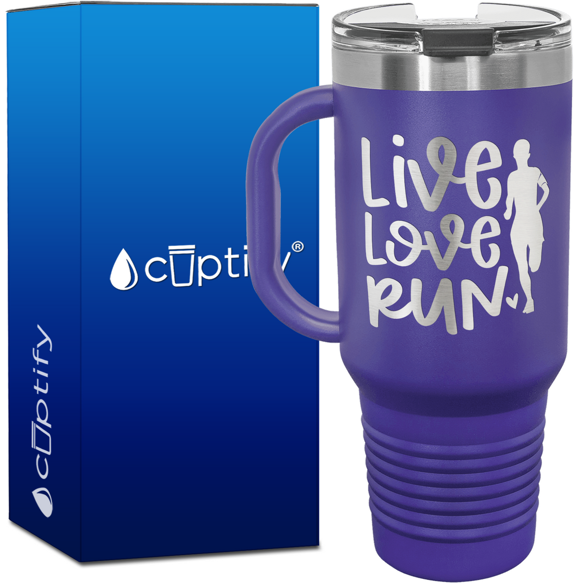 Live Love Run with Silhouette 40oz Running Travel Mug