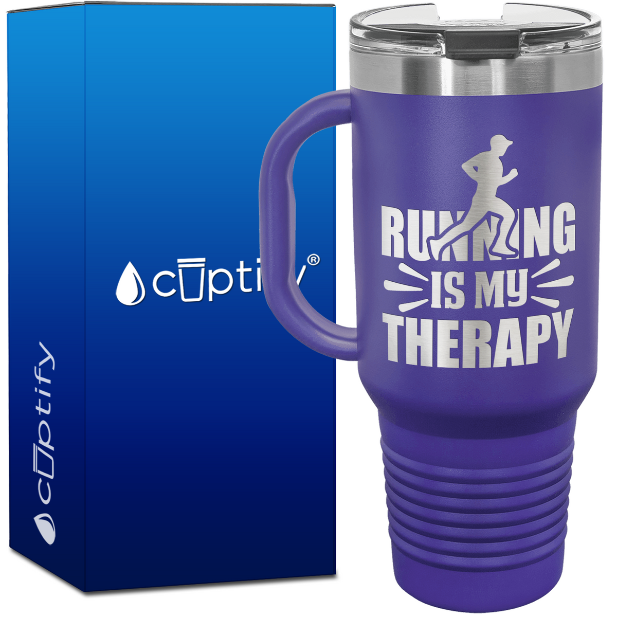 Running is my Therapy 40oz Running Travel Mug