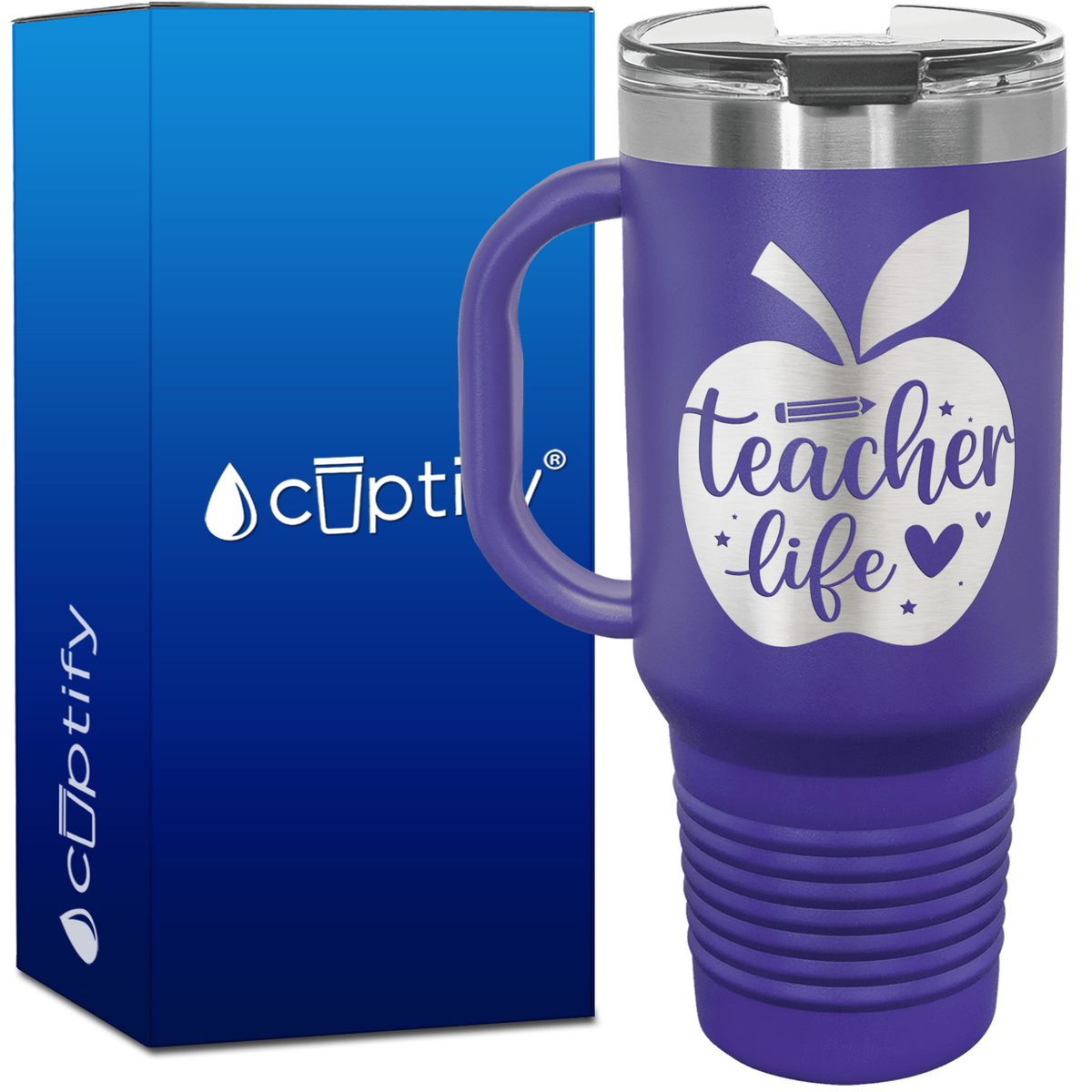 Teacher Life Apple 40oz Teacher Travel Mug