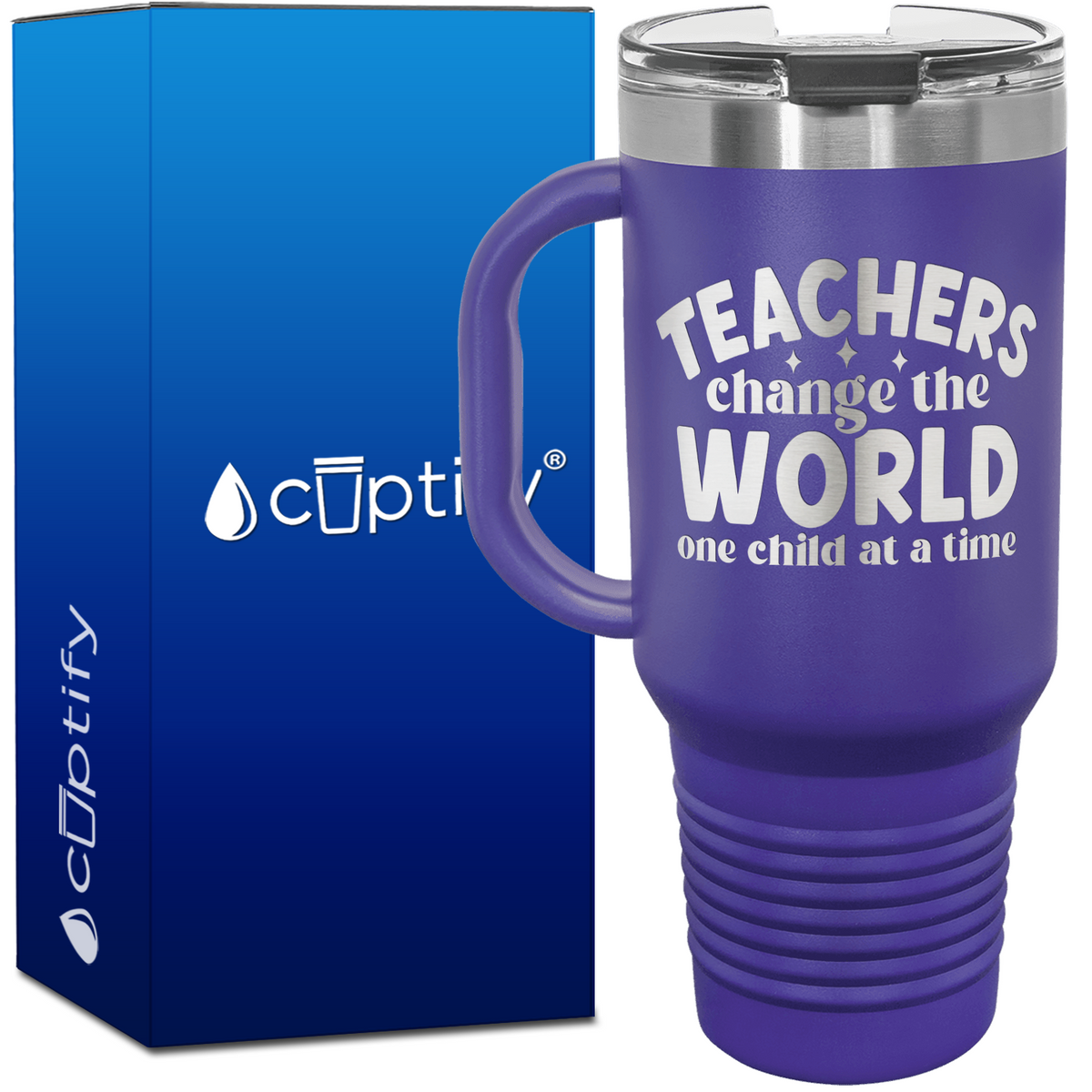 Teachers Change the World One Child at a Time 40oz Teacher Travel Mug